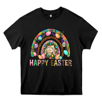 Black Happy Easter Rainbow Heavy Core Tee - BundleAndBundleShop