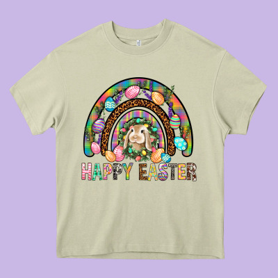 Happy Easter Rainbow Heavy Core Tee Designed By Bundleandbundleshop