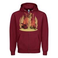 Burgundy the arcade fire Zipper Hoodie - lanVoArt