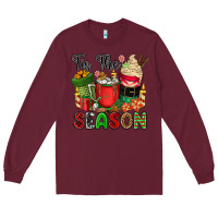 Burgundy tis the season Long Sleeve Tee - CowGirlArtShop