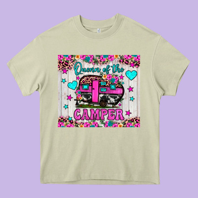Queen Of The Camper Heavy Core Tee Designed By Jahusdesignshop