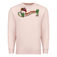 Pale Pink merry christmas western Premium Sweatshirt - CowhideDigitalArt