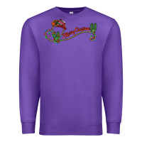Purple merry christmas western Premium Sweatshirt - CowhideDigitalArt