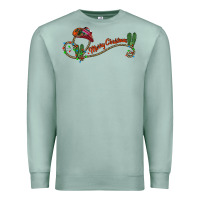 Seafoam merry christmas western Premium Sweatshirt - CowhideDigitalArt