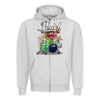 Dove Grey animal drummer pearl drums Zipper Hoodie - lanVoArt