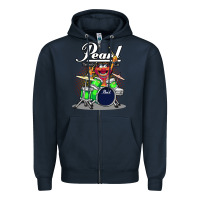 Navy animal drummer pearl drums Zipper Hoodie - lanVoArt