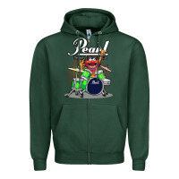 Sports Green animal drummer pearl drums Zipper Hoodie - lanVoArt