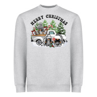Heather Grey merry christmas gnomies Heavyweight Sweatshirt - FaDigitalArtStudio