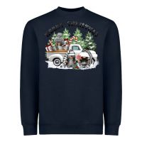Navy merry christmas gnomies Heavyweight Sweatshirt - FaDigitalArtStudio