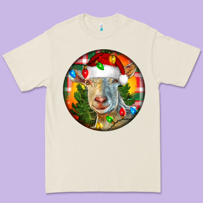 Saanen Goat Christmas Premium Tee Designed By Lillyallendesigns
