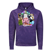 Cloud Purple Happy Easter Cow with eggs Easter Day Vintage Hoodie - HowdyJamesFarm