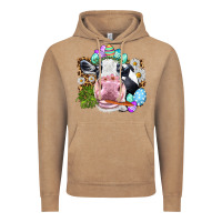 Vintage Coffee Happy Easter Cow with eggs Easter Day Vintage Hoodie - HowdyJamesFarm