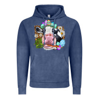 Happy Easter Cow With Eggs Easter Day Vintage Hoodie | Teevron
