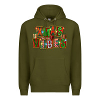 Army Green Christmas xmas vibes Premium Hoodie - FaDigitalArtStudio