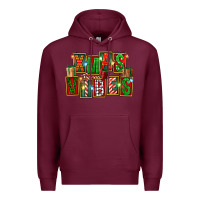 Burgundy Christmas xmas vibes Premium Hoodie - FaDigitalArtStudio