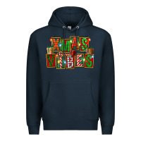 Navy Christmas xmas vibes Premium Hoodie - FaDigitalArtStudio