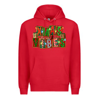 Red Christmas xmas vibes Premium Hoodie - FaDigitalArtStudio