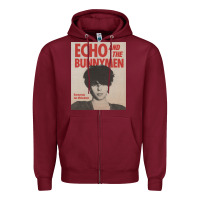 Burgundy echo and the bunnymen Zipper Hoodie - lanVoArt