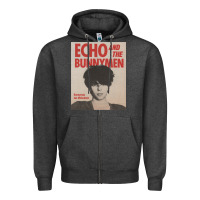 Charcoal Heather echo and the bunnymen Zipper Hoodie - lanVoArt