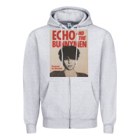Heather Grey echo and the bunnymen Zipper Hoodie - lanVoArt