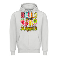 Dove Grey Hello Sweet Summer Time Zipper Hoodie - CowhideDigitalArt