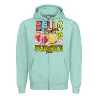 Seafoam Hello Sweet Summer Time Zipper Hoodie - CowhideDigitalArt