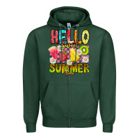 Sports Green Hello Sweet Summer Time Zipper Hoodie - CowhideDigitalArt