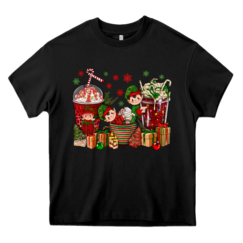Elf Coffee Cups Christmas Heavy Core Tee by BundleAndBundleShop | Teevron
