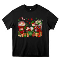 Black Elf Coffee Cups Christmas Heavy Core Tee - BundleAndBundleShop