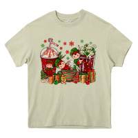 Mossy Elf Coffee Cups Christmas Heavy Core Tee - BundleAndBundleShop