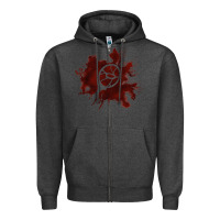 Charcoal Heather mark of the malkavian Zipper Hoodie - lanVoArt