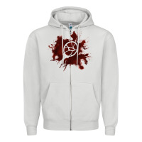Dove Grey mark of the malkavian Zipper Hoodie - lanVoArt