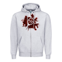 Heather Grey mark of the malkavian Zipper Hoodie - lanVoArt