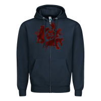 Navy mark of the malkavian Zipper Hoodie - lanVoArt