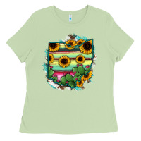 Matcha Ohio Map Sunflower Cactus Serape Ladies Tee - RanaPortraitStore