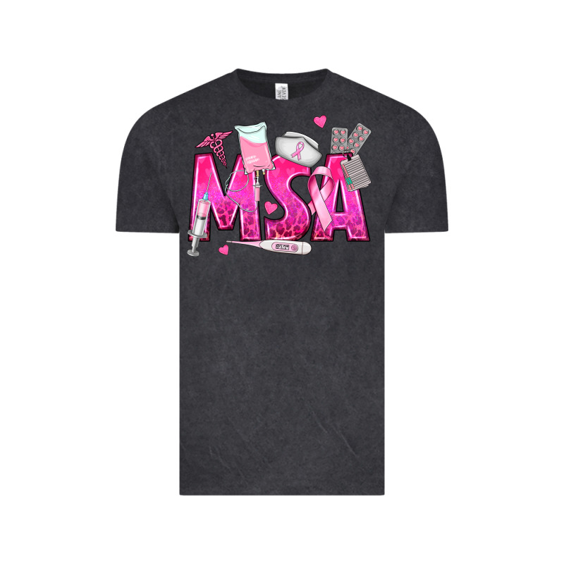 Breast Cancer Msa Medical Support Assistant Vintage Tee by texasbilliewilder | Teevron