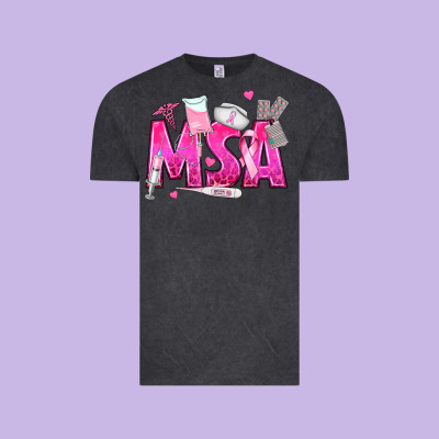 Breast Cancer Msa Medical Support Assistant Vintage Tee Designed By Texasbilliewilder