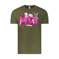 Vintage Olive breast cancer msa medical support assistant Vintage Tee - texasbilliewilder