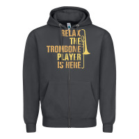 Smoke relax the trombone player is here gift trombone gifts Zipper Hoodie - lanVoArt