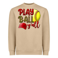 Mushroom Play Ball Y'all Softball Heavyweight Sweatshirt - BundleAndBundleShop