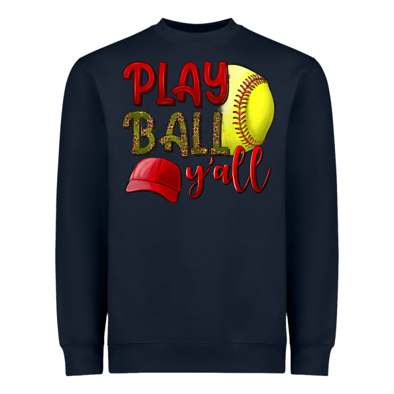 Play Ball Y'all Softball Heavyweight Sweatshirt by BundleAndBundleShop | Teevron