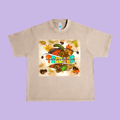 Fall Teacher Pumpkin Urban Heavy Tee Designed By Tumblerdesignbyshophia