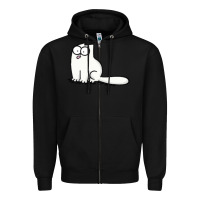 Black simon's cat 1 Zipper Hoodie - lanVoArt