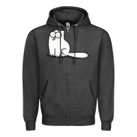 Charcoal Heather simon's cat 1 Zipper Hoodie - lanVoArt
