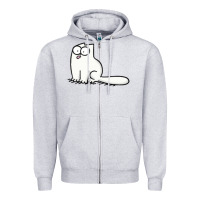 Heather Grey simon's cat 1 Zipper Hoodie - lanVoArt