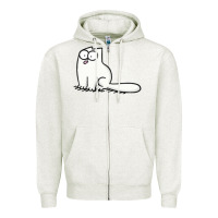 Oatmeal Heather simon's cat 1 Zipper Hoodie - lanVoArt