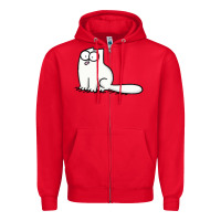Red simon's cat 1 Zipper Hoodie - lanVoArt