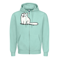 Seafoam simon's cat 1 Zipper Hoodie - lanVoArt
