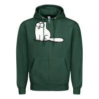 Sports Green simon's cat 1 Zipper Hoodie - lanVoArt
