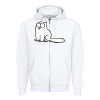 White simon's cat 1 Zipper Hoodie - lanVoArt